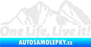 Samolepka Krajina hory 029 levá Ultra Metalic bílá
