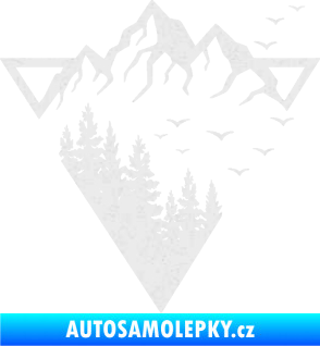 Samolepka Krajina hory 042 pravá magický trojúhelník Ultra Metalic bílá