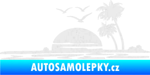 Samolepka Krajina moře 001 pravá karavan na cestách Ultra Metalic bílá