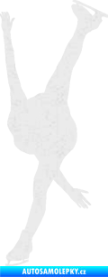 Samolepka Krasobruslení 005 levá krasobruslařka Ultra Metalic bílá