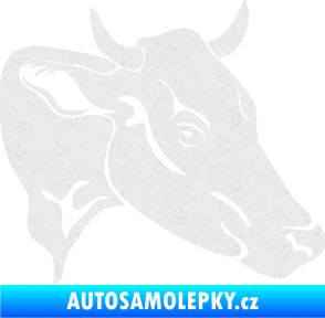 Samolepka Kráva 003 pravá Ultra Metalic bílá