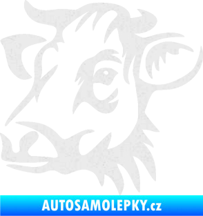 Samolepka Kráva 004 levá Ultra Metalic bílá