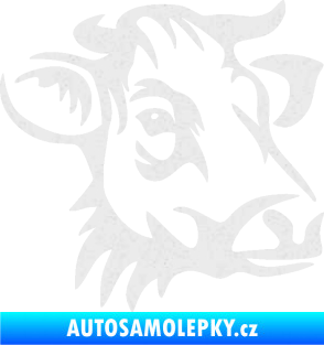 Samolepka Kráva 004 pravá Ultra Metalic bílá