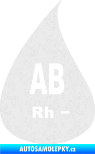 Samolepka Krevní skupina AB Rh- kapka Ultra Metalic bílá