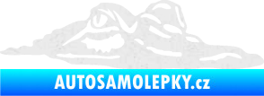 Samolepka Krokodýl 003 pravá hlava na hladině Ultra Metalic bílá