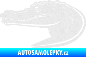 Samolepka Krokodýl 004 levá Ultra Metalic bílá