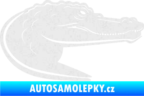 Samolepka Krokodýl 004 pravá Ultra Metalic bílá
