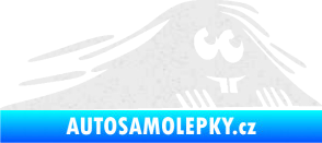 Samolepka Kuk 004 pravá zubatý šmíráček Ultra Metalic bílá