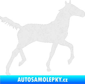 Samolepka Kůň 011 pravá Ultra Metalic bílá
