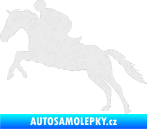 Samolepka Kůň 019 levá jezdec v sedle Ultra Metalic bílá