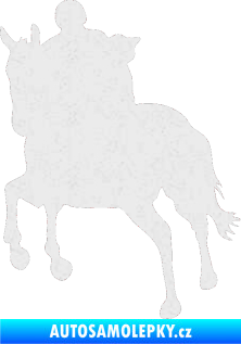Samolepka Kůň 021 levá s jezdcem Ultra Metalic bílá
