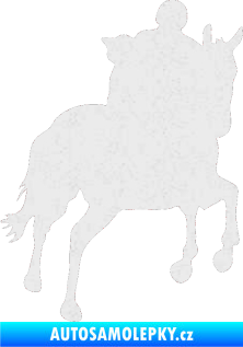 Samolepka Kůň 021 pravá s jezdcem Ultra Metalic bílá