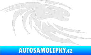 Samolepka Kůň 023 pravá hlava s vlající hřívou Ultra Metalic bílá