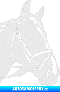 Samolepka Kůň 028 pravá hlava s uzdou Ultra Metalic bílá