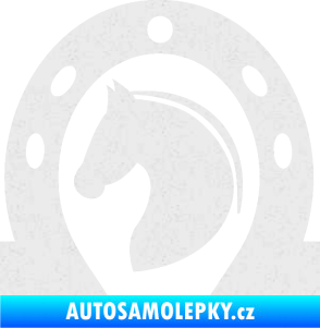 Samolepka Kůň 034 levá podkova Ultra Metalic bílá