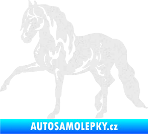 Samolepka Kůň 039 levá Ultra Metalic bílá