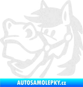 Samolepka Kůň 041 levá veselý Ultra Metalic bílá