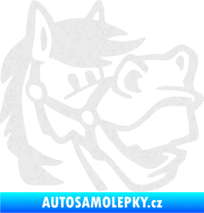 Samolepka Kůň 041 pravá veselý  Ultra Metalic bílá