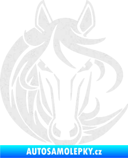 Samolepka Kůň 043 levá Ultra Metalic bílá