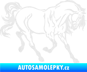 Samolepka Kůň 048 pravá Ultra Metalic bílá