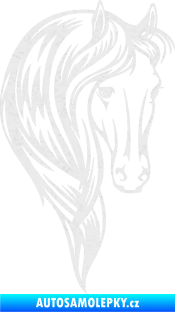 Samolepka Kůň 064 pravá s hřívou Ultra Metalic bílá