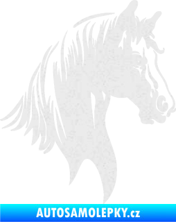 Samolepka Kůň 066 pravá hlava s hřívou Ultra Metalic bílá