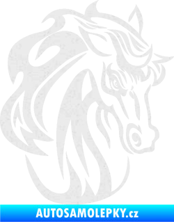 Samolepka Kůň 069 pravá hlava s hřívou Ultra Metalic bílá