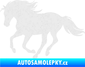Samolepka Kůň 071 levá běžící Ultra Metalic bílá