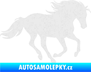 Samolepka Kůň 071 pravá běžící Ultra Metalic bílá