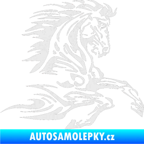 Samolepka Kůň 074 pravá Ultra Metalic bílá