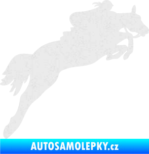 Samolepka Kůň 084 pravá s jezdkyní Ultra Metalic bílá