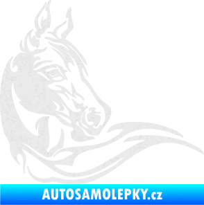 Samolepka Kůň 085 pravá Ultra Metalic bílá