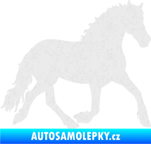 Samolepka Kůň 088 pravá Ultra Metalic bílá