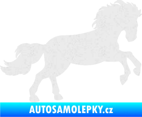 Samolepka Kůň 098 pravá běh Ultra Metalic bílá