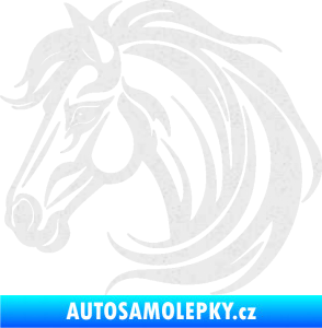 Samolepka Kůň 103 levá hlava Ultra Metalic bílá