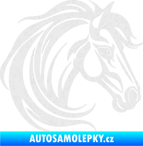 Samolepka Kůň 103 pravá hlava Ultra Metalic bílá