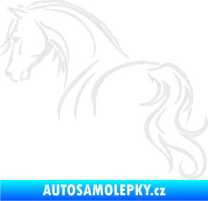 Samolepka Kůň 104 levá Ultra Metalic bílá
