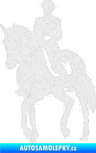 Samolepka Kůň drezura levá Ultra Metalic bílá