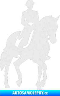Samolepka Kůň drezura pravá Ultra Metalic bílá