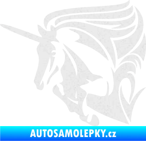 Samolepka Kůň jednorožec 001 levá Ultra Metalic bílá
