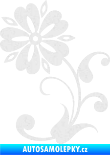 Samolepka Květina dekor 001 levá Ultra Metalic bílá