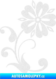 Samolepka Květina dekor 001 pravá Ultra Metalic bílá