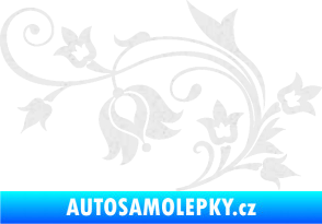 Samolepka Květina dekor 002 levá Ultra Metalic bílá