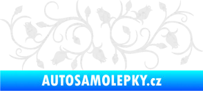 Samolepka Květina dekor 010 pravá růžičky Ultra Metalic bílá