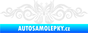 Samolepka Květina dekor 017 motýl Ultra Metalic bílá