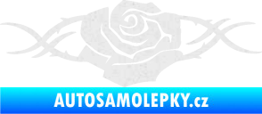 Samolepka Květina dekor 020 pravá růže s trny Ultra Metalic bílá