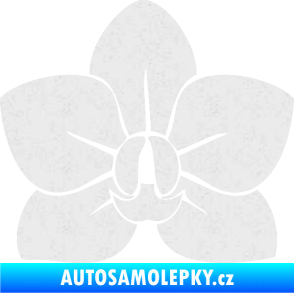 Samolepka Květina dekor 023 orchidej květ Ultra Metalic bílá