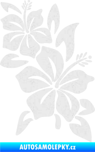 Samolepka Květina dekor 033 pravá ibišek Ultra Metalic bílá