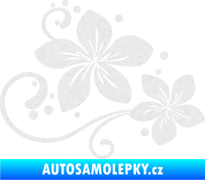 Samolepka Květina dekor 035 pravá Ultra Metalic bílá