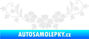 Samolepka Květina dekor 045 pravá ibišky Ultra Metalic bílá